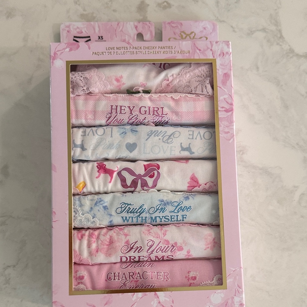 LoveShackFancy Cheeky Panties Set - Pink and Blue
